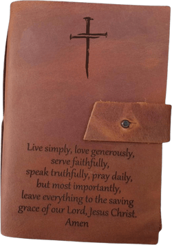 Personalized Leather Journal - Custom Prayer Journal Leather - Engraved Notebook for Women and Men - Blank Travel Notebook, Recipe Book - Refillable Lined Paper - 5.8 x 8.3 Inches, Brown
