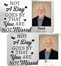 Not A Day Goes by - Personalized Aluminum Wallet Card, Memorial Gifts for Loss of Mother, Father, Son, Sympathy Gift for Family Members, Bereavement Gifts for Loss of Mom, Dad (MC09) Mc09