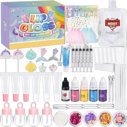 Jcoos Lip Gloss Making Kit - 73PCS Keychain DIY Lip Gloss, Shimmery Moisturizing Lip Glaze Handmade Set, Fun Craft Kit for Beginner, Women, Kids, Tween, Preteen, Teens Girl Gifts Trendy Stuff