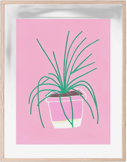 Spider Plant Stamp Abstract Botanical Retro Poster | Wall Art | Minimalist Decor | Boho Home | Plant Lady Gift | Green Decor