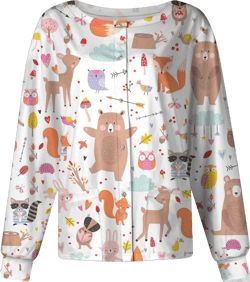 ChicCrate Christmas Scrub Top Lightweight Jackets Casual Trendy Cute Floral Animal Graphic Working Uniforms Coats