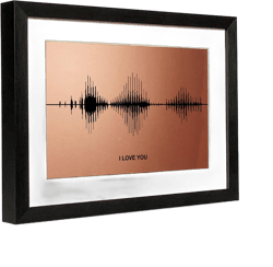 I Love You Soundwave Art, Visible Voice Print, Bronze 8th Anniversary Gift for her or him, Wife Gift from Husband, Husband Gift from Wife, Valentines Mothers Day Gift