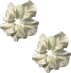 Silk Scrunchies,Elastic Bands Ponytail Holder Silk Satin No Damage, Soft Satin Scrunchies,Hair Accessories Hair Scrunchies Suitable for Women Girls for Thick Thin Fine Curly hair (Milk-White)
