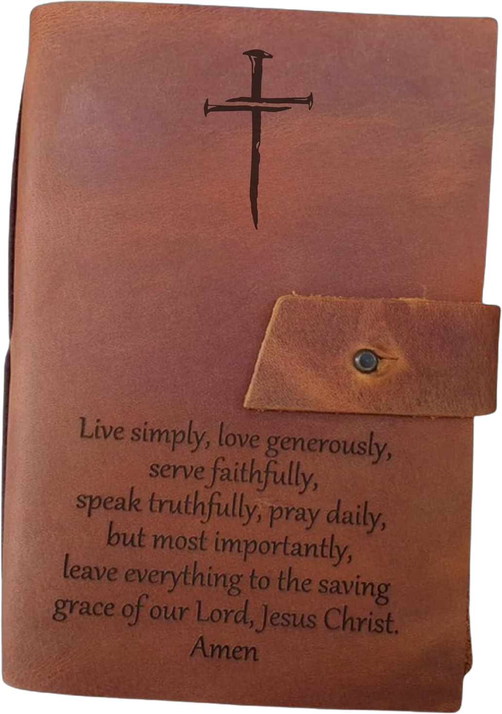 Personalized Leather Journal - Custom Prayer Journal Leather - Engraved Notebook for Women and Men - Blank Travel Notebook, Recipe Book - Refillable Lined Paper - 5.8 x 8.3 Inches, Brown