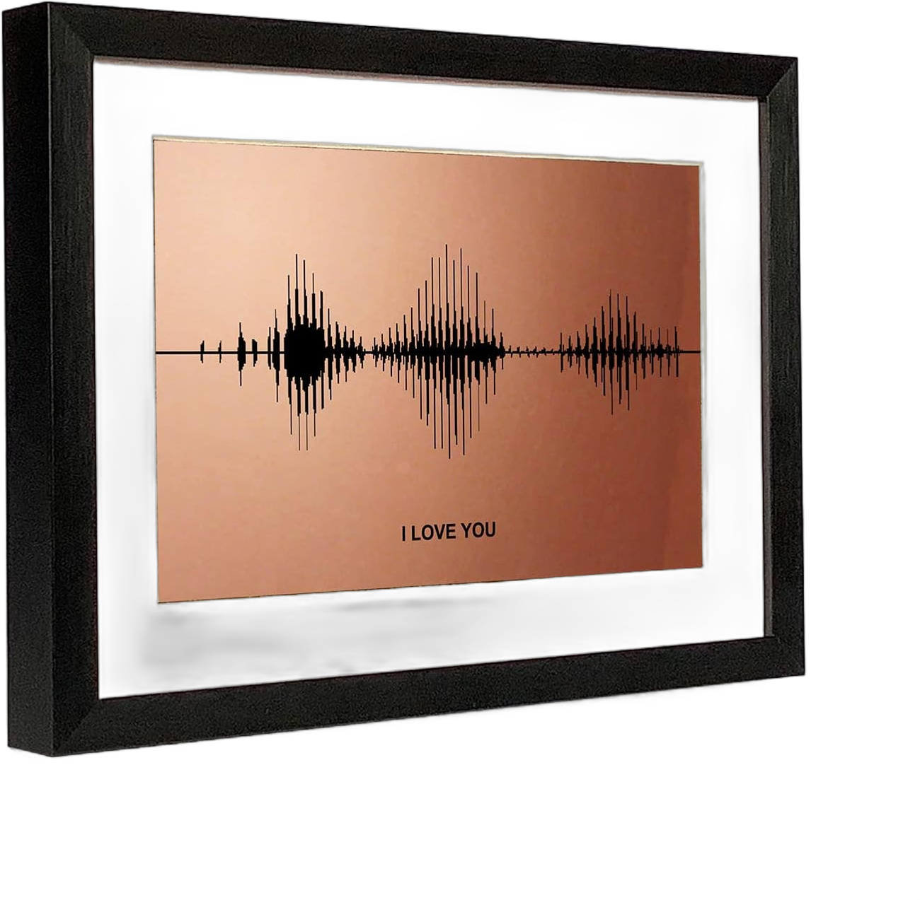 I Love You Soundwave Art, Visible Voice Print, Bronze 8th Anniversary Gift for her or him, Wife Gift from Husband, Husband Gift from Wife, Valentines Mothers Day Gift